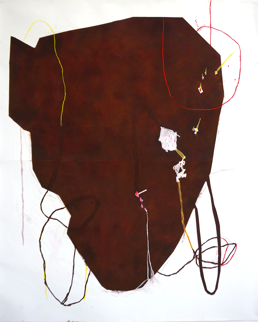 Grand Marron, pastel sur papier, 300 x 70 cm, 2011
